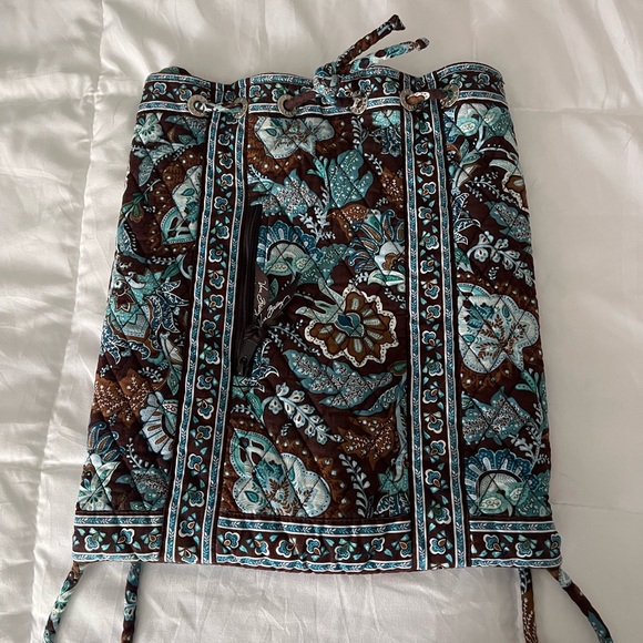 Vera Bradley Java Blue Drawstring backpack - Picture 3 of 4